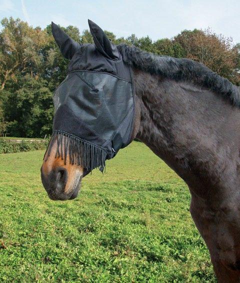 Maska przeciwowadowa dla konia z uszami i frędzlami, Covalliero